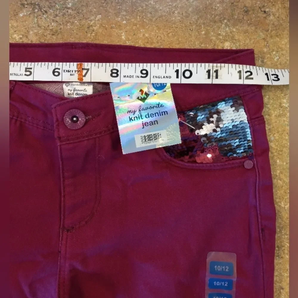 Members Mark Girls Jeans Zipper Button Belt Loops Size 10/12